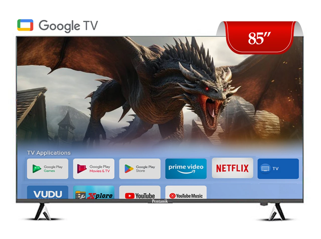 Pentanik 85 Inch Google 4K Voice Control TV (Frameless) view 1